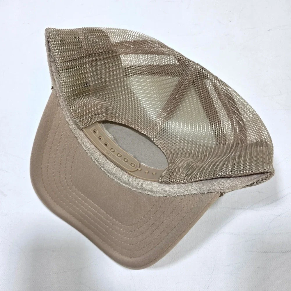 Port Sandz Trucker Hat Tan Hike Patch Mesh Snapback Retro Outdoor Cap Camping